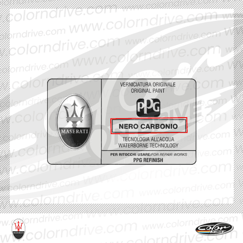 MASERATI-Farbcode-Etikett Beispiel 1